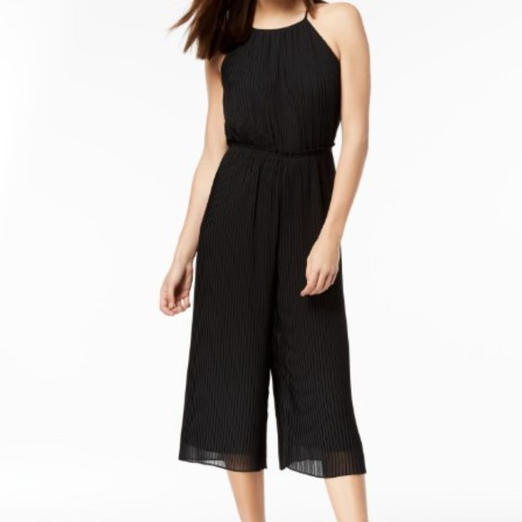 Maison Jules Pants - Maison Jules Pleated Cropped Jumpsuit Black